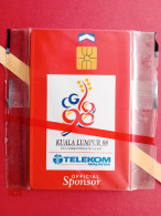MALAYSIA Chip Phonecard RM5 Kadfon Kuala Lumpur '98 Games MINT NSB Folder (TM0320 - Malasia