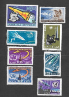 Space 8 Stamps MNH Soviet Space Exploration Dog Laika. USSR Romania Bulgaria Mongolia Poland - UdSSR