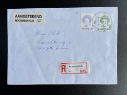 NETHERLANDS 1996 REGISTERED LETTER KAATSHEUVEL TO VIANEN 08-05-1996 NEDERLAND AANGETEKEND - Lettres & Documents