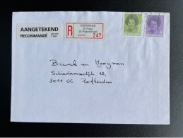 NETHERLANDS 1993 REGISTERED LETTER KERKRADE ST PAGS ST PIETERSTRAAT TO ROTTERDAM NEDERLAND AANGETEKEND - Cartas & Documentos