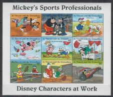 St Vincent - 1996 - Disney: Mickey's Sports Professionals - Yv 2743/51 - Disney