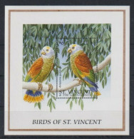 St Vincent - 1996 - Birds Of St. Vincent - Yv Bf 344 - Papegaaien, Parkieten