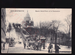 Paris-Montmartre - Square Saint-Pierre Et Le Funiculaire - (Attelage à Chevaux) - Postkaart - Places, Squares