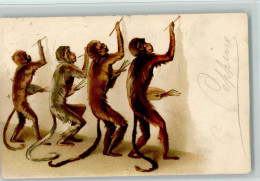 13023231 - Affen Vier Affen Malen, Farbpalette In Der - Singes