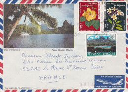 Polynésie Française--1978--lettre Illustrée De PAPEETE Pour LA PLAINE ST DENIS-93 (France).tps Fleurs, Cachet - Cartas & Documentos