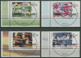 Bund 1998 Sporthilfe Fußball Olympia Rudern 1968/71 Ecke 3 TOP-ESST Bonn (E2854) - Used Stamps