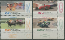 Bund 1999 Sporthilfe Rennsport Pferderennen 2031/34 Ecke 4 Postfrisch (E2996) - Ungebraucht