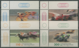 Bund 1999 Sporthilfe Rennsport Pferderennen 2031/34 Ecke 1 Postfrisch (E2993) - Ungebraucht