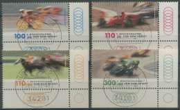Bund 1999 Sporthilfe Rennsport Pferderennen 2031/34 Ecke 4 TOP-Stempel (E3004) - Oblitérés