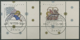 Bund 1999 Weihnachten Zeichnungen 2084/85 Ecke 4 Mit TOP-Stempel (E3116) - Used Stamps