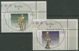 Bund 2000 Kulturstiftung Kunst Skulpturen 2107/08 Ecke 2 TOP-ESST Bonn (E3182) - Used Stamps