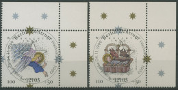 Bund 1999 Weihnachten Zeichnungen 2084/85 Ecke 2 Mit TOP-ESST Berlin (E3113) - Used Stamps