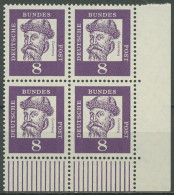 Bund 1961 Bedeutende Deutsche 349 Y W UR 4er-Block Ecke 4 Postfrisch - Unused Stamps