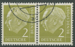 Bund 1954 Th. Heuss I Bogenmarken 177 Waagerechtes Paar Gestempelt - Usados
