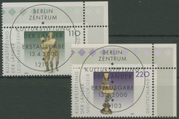 Bund 2000 Kulturstiftung Kunst Skulpturen 2107/08 Ecke 2 TOP-ESST Berlin (E3183) - Used Stamps