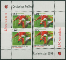 Bund 1998 Fußballmeister FC Kaiserslautern 2010 Alle 4 Ecken Postfrisch (E2933) - Ungebraucht