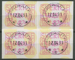 Schweden ATM 1991 Paar In Landestracht Satz ATM 1 S 1 Gestempelt - Timbres De Distributeurs [ATM]