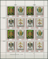 DDR 1990 Postschilder Zusammendruck-Bogen 3306/09 ZD-Bg. FN 1 Postfrisch - 1981-1990