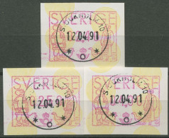 Schweden ATM 1991 Paar In Landestracht Satz 240/250/400, ATM 1 S Gestempelt - Timbres De Distributeurs [ATM]