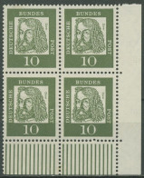 Bund 1961 Bedeutende Deutsche 350 Y W UR 4er-Block Ecke 4 Postfrisch - Neufs
