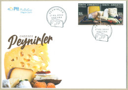 TURKEY 2022 MNH FDC OLD LOCAL CHEESES  (KONYA) FIRST DAY COVER - Lettres & Documents
