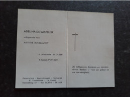 Adelina De Wispeleir ° Moerzeke 1909 + Duffel 1983 X Arthur Bocklandt - Décès