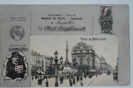 Cpa Colorisée 1906 Bruxelles Mandat De Poste - Place De Brouckere - MAY01 - Places, Squares