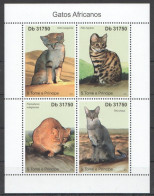 St Tome E Principe - 2011 - Cats - Yv 3912/15 - Hauskatzen