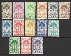 MADAGASCAR........" 1943..".....FREE FRENCH, SET OF 14.....SOME TONE SPOTS.......MH... - Ungebraucht