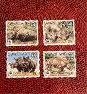 SWAZILAND 1987 WWF 4v Neuf MNH ** YT 525 528 Mi 528 531Mamíferos Mammals Säugetiere Mammiferi Mammifère - Rinoceronti