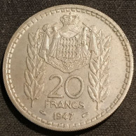 MONACO - 20 FRANCS 1947 - LOUIS II - KM124 - 1922-1949 Louis II