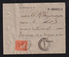 Uruguay 1905 Receipt Of Newspaper Packets MERCEDES 2c Additional Fee - Uruguay
