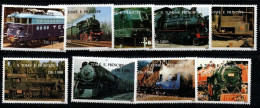 St Tome E Principe - 1997 - Transport: Trains - Yv 1283/91 (from Sheet) - Trains