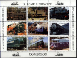 St Tome E Principe - 1997 - Transport: Trains - Yv 1283/91 - Trains