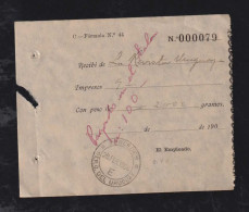 Uruguay 1906 Receipt Of Newspaper Packets MERCEDES Manuscript Marked Pagado - Uruguay