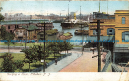 R648528 N. J. Docking A Liner. Hoboken. Illustrated Postal Card - World