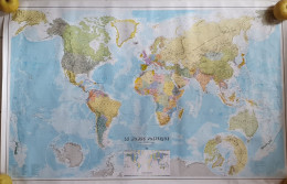 Lot De 5 Grandes Cartes - Le Monde Politique - France - Europe Afrique - - Geographical Maps