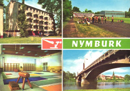 NYMBURK, MULTIPLE VIEWS, ARCHITECTURE, BRIDGE, SPORT CENTER, CZECH REPUBLIC, POSTCARD - Tschechische Republik