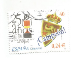 (SPAIN) 2001, COPA DEL REY FOOTBALL CHAMPIONSHIP - Used Stamp - Usati
