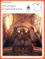 75 PARIS LES ORGUES DE EGLISE SAINT GERVAIS Géographie Fiche Illustrée Documentée - Geographie