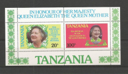 TANZANIE - Bloc Feuillet The Queen Mother - Familles Royales