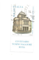 (REPUBBLICA ITALIANA) 2004, CENTENARIO TEMPIO MAGGIORE, ROMA - Serie Di 2 Francobolli Usati Con Appendice - 2001-10: Usados
