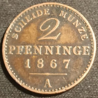 ALLEMAGNE - GERMANY - 2 PFENNINGE 1867 A - Prusse - Wilhelm I - KM 481 - Piccole Monete & Altre Suddivisioni