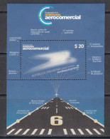 2014 Argentina Commercial Aircraft Aviation Runway TEXTURE Souvenir Sheet MNH - Nuevos