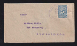 Colombia 1917 Cover SINCELEJO X NEW YORK USA - Colombie