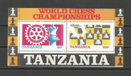 TANZANIE - BF N° 44 ** Championnats Du Monde Des Echecs Et ROTARY INTERNATIONAL - Schach