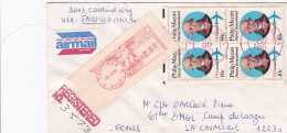 Etats-Unis -1981--lettre Recommandée De FAIRFIELD (CA) Pour LA CAVALERIE-12( France) Bloc De 4 + Vignette+ Cachets - Lettres & Documents