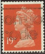 GB 1988 Yv. N°1345 - 19p Orange Offset - Oblitéré - Machin-Ausgaben