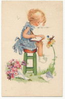 392 - Fillette - Fleurs - Kinder-Zeichnungen