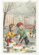 399 - Enfants Dans La Neige - Bonne Année - Taferelen En Landschappen